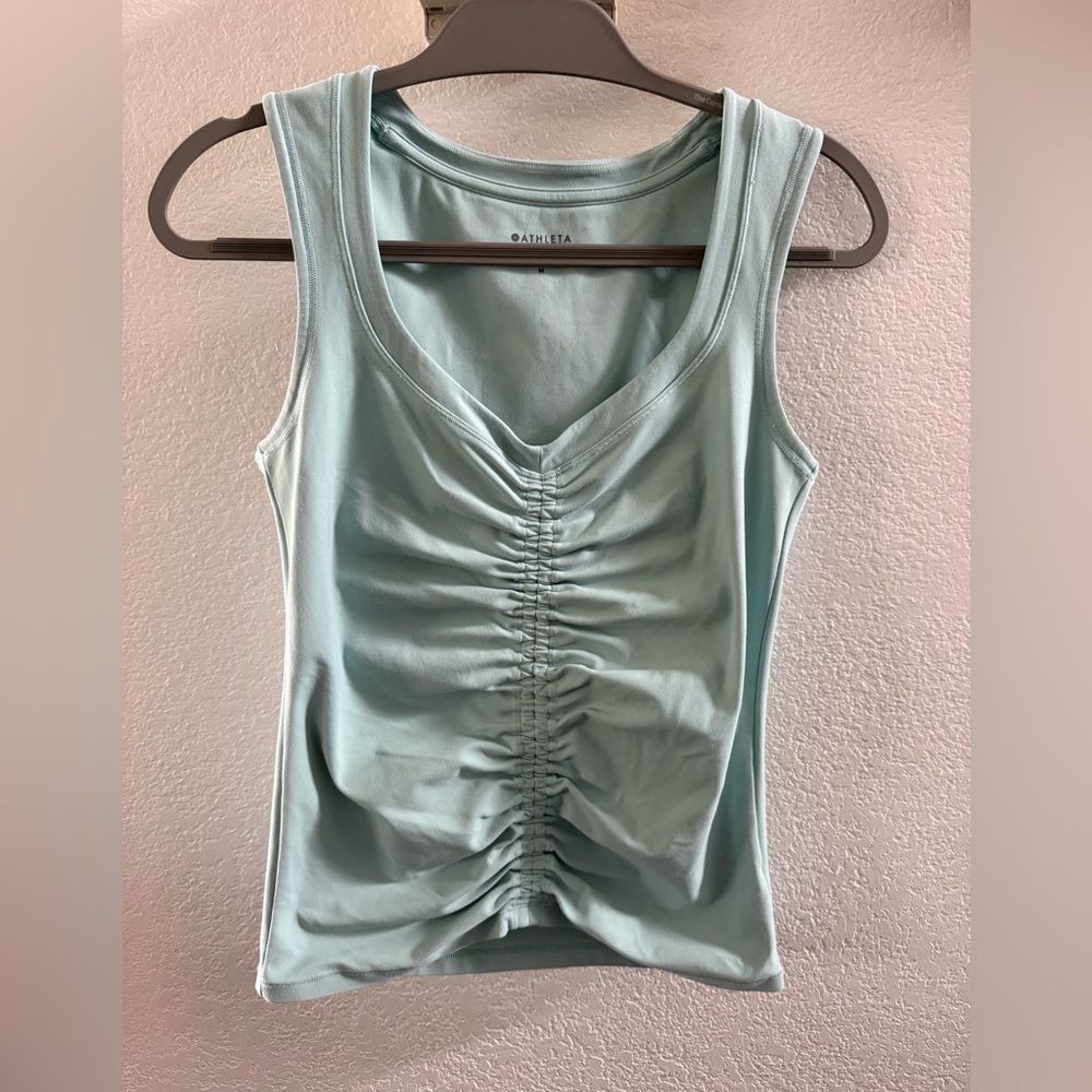 Athleta Women's Soft Blue Gathered Tank Top